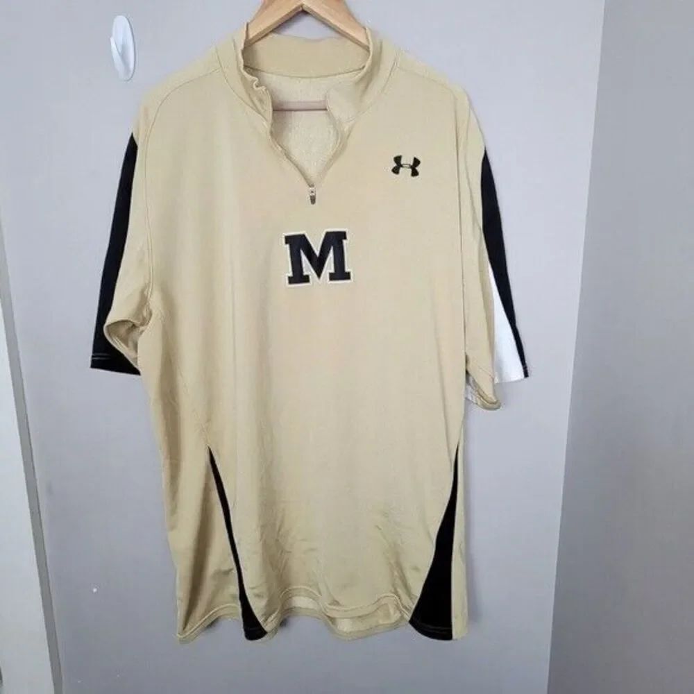 Under Armour University of Michigan Wolverines Quarter Zip Jersey Pullover XL